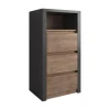 Ladekasten|Ladekasten-Meubella - Ladekast Monaco - Eiken - Grijs - 50 cm