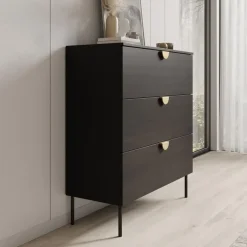 Meubella - Ladekast Monor - Zwart eiken - 100 cm