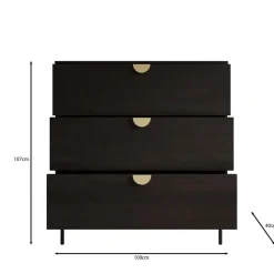 Meubella - Ladekast Monor - Zwart eiken - 100 cm