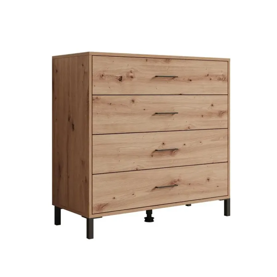 Ladekasten|Ladekasten-Meubella - Ladekast Vidor - Eiken - 93 cm