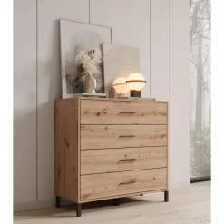 Ladekasten|Ladekasten-Meubella - Ladekast Vidor - Eiken - 93 cm