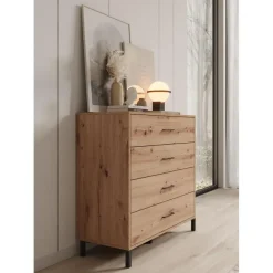 Ladekasten|Ladekasten-Meubella - Ladekast Vidor - Eiken - 93 cm