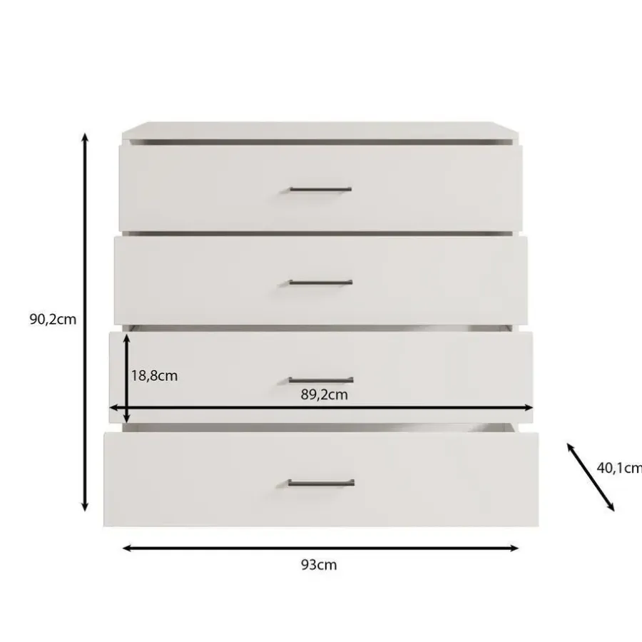 Ladekasten|Ladekasten-Meubella - Ladekast Vidor - Eiken - 93 cm
