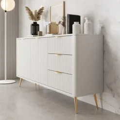 Dressoirs-Meubella - Lima - Dressoir - Wit - 163 cm