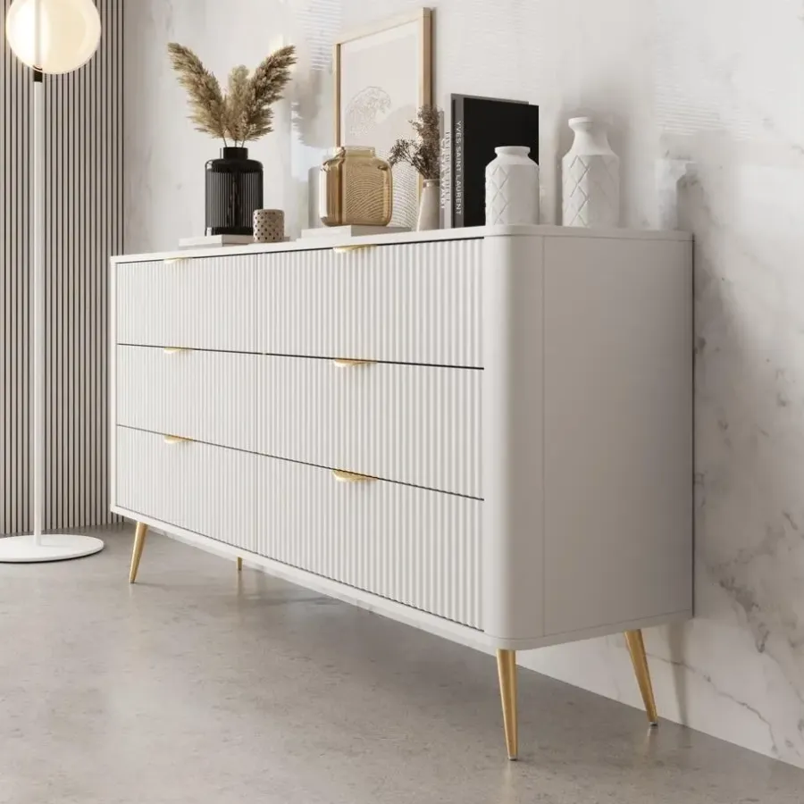 Ladekasten|Ladekasten-Meubella - Lima - Ladekast - Wit - 163 cm