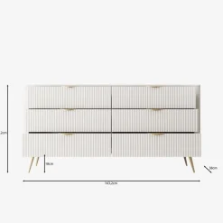 Ladekasten|Ladekasten-Meubella - Lima - Ladekast - Wit - 163 cm