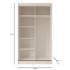 Meubella - Moniq - Kledingkast met 2 schuifdeuren - Zwart - 120x65x215 cm