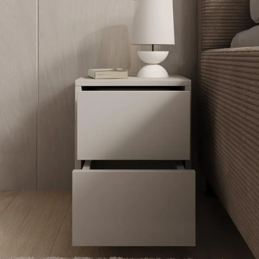Nachtkastjes|Nachtkastjes-Meubella - Nachtkastje Gideon - Beige - 30 cm