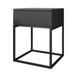 Meubella - Nachtkastje Sylvester 1 - Antraciet - 40 cm
