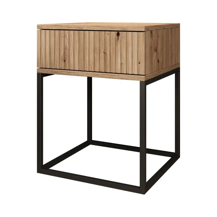 Nachtkastjes|Nachtkastjes-Meubella - Nachtkastje Sylvester 1 - Eiken - 40 cm