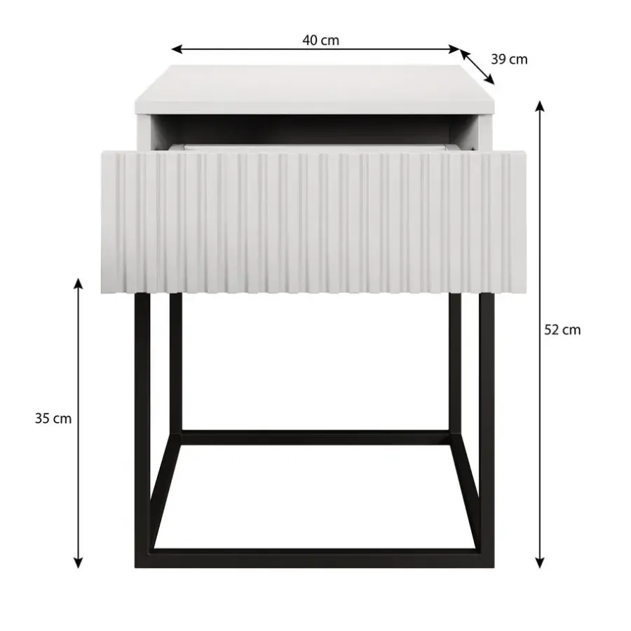 Nachtkastjes|Nachtkastjes-Meubella - Nachtkastje Sylvester 1 - Eiken - 40 cm