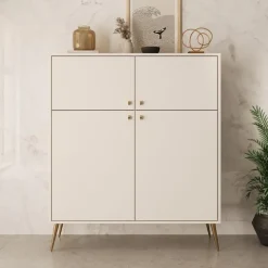 Meubella - Reunion - Dressoir - Beige - 105x41x122 cm