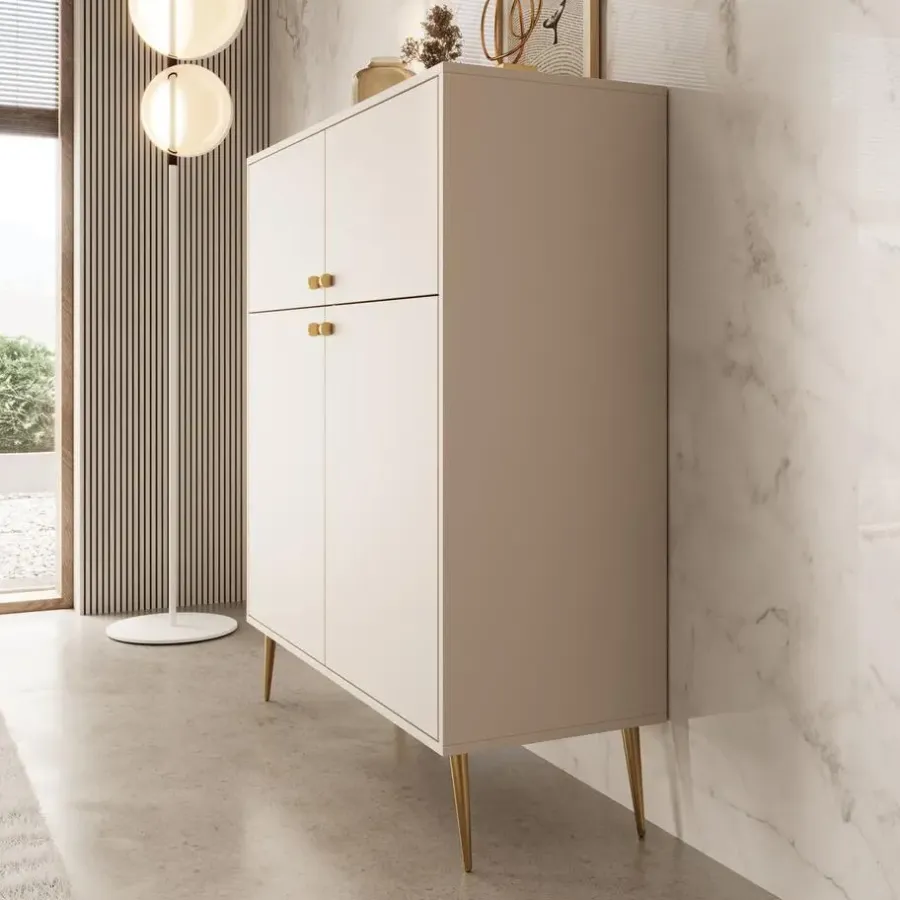 Meubella - Reunion - Dressoir - Beige - 105x41x122 cm