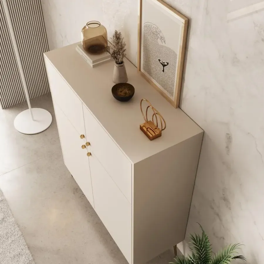 Meubella - Reunion - Dressoir - Beige - 105x41x122 cm