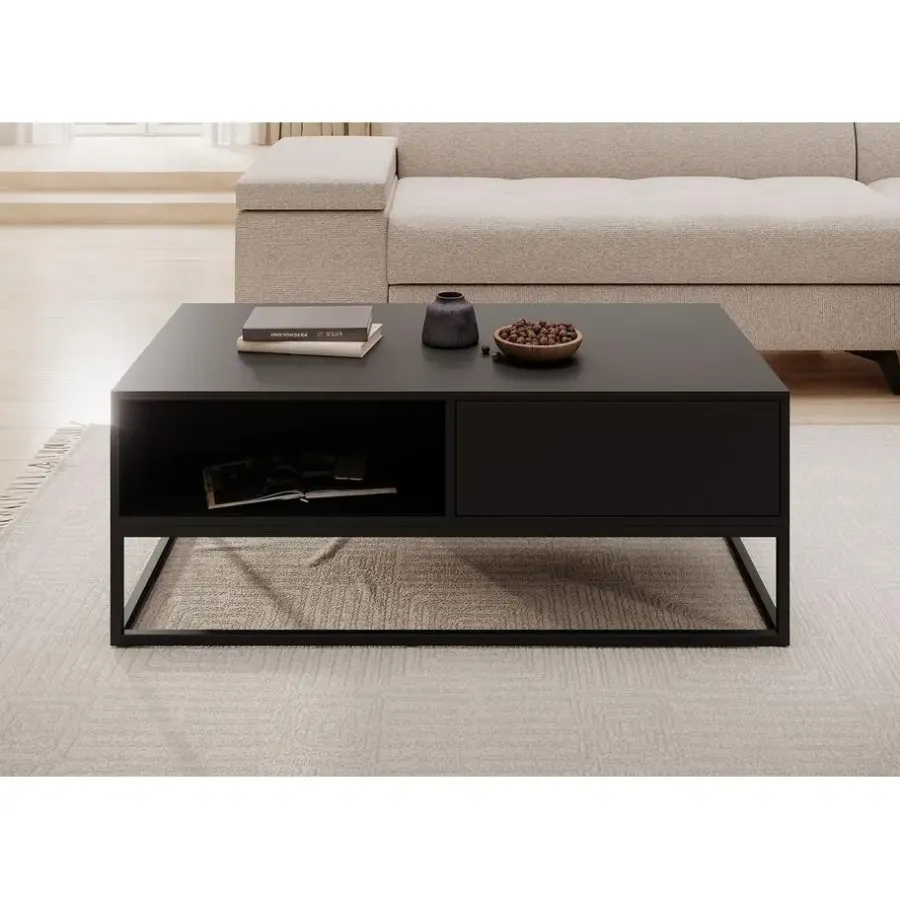 Meubella - Salontafel Delta - Zwart - 120 cm