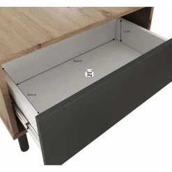 Salontafels-Meubella - Salontafel Marcos - Eiken - Antraciet - 100 cm