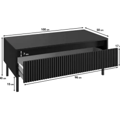 Salontafels-Meubella - Salontafel Orvana - Zwart - 100 cm