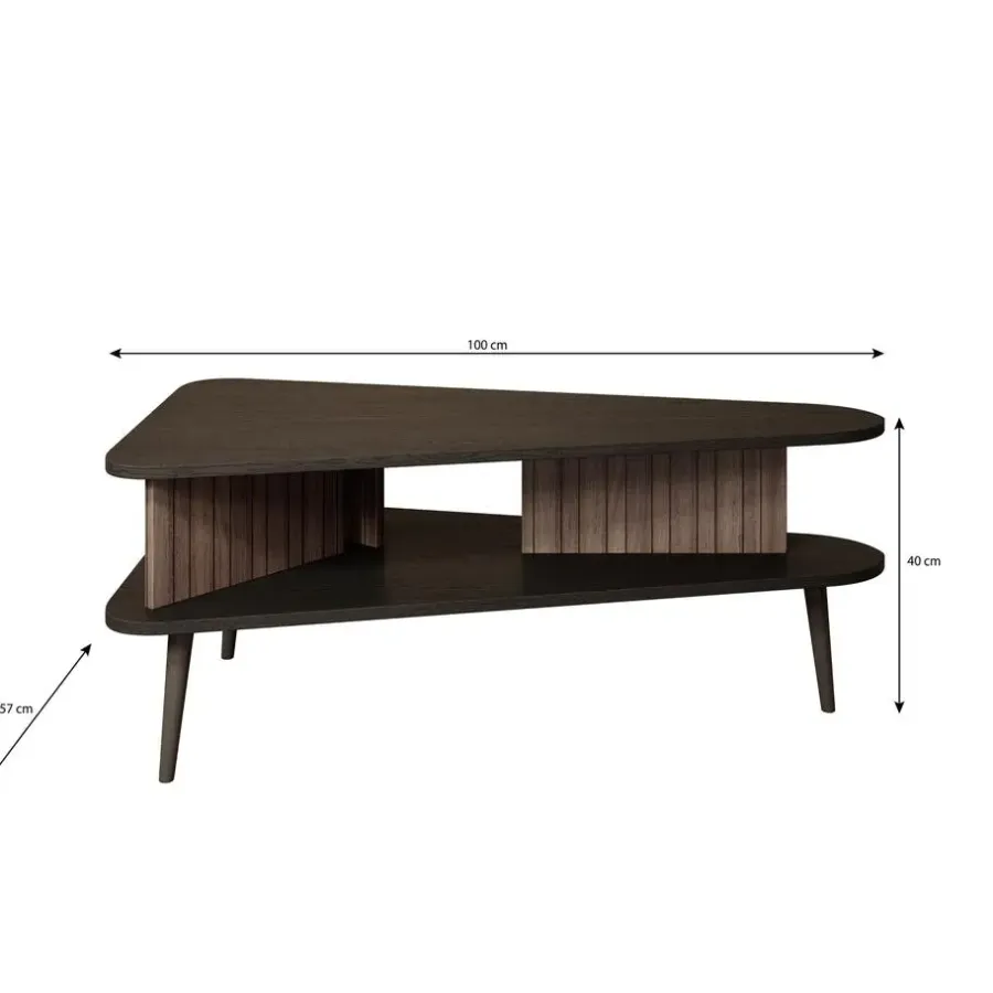 Salontafels-Meubella - Salontafel Pedro - Donker eiken - Zwart eiken - 100 cm