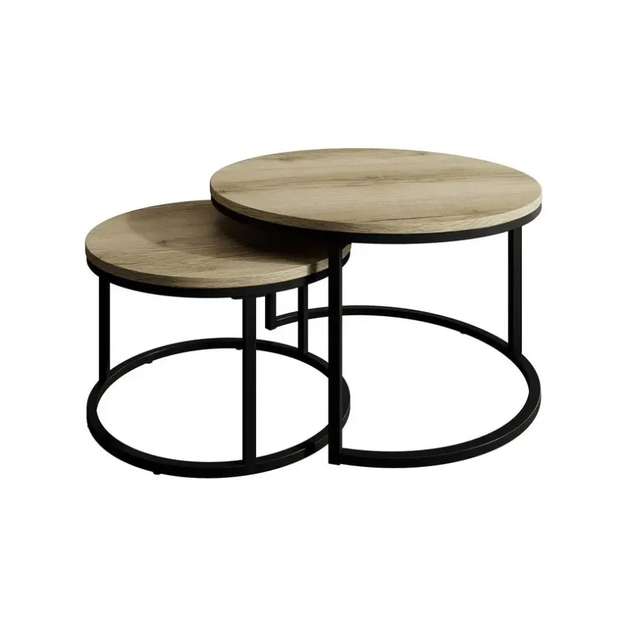 Salontafels-Meubella - Salontafel Rica - Eiken - Set van 2