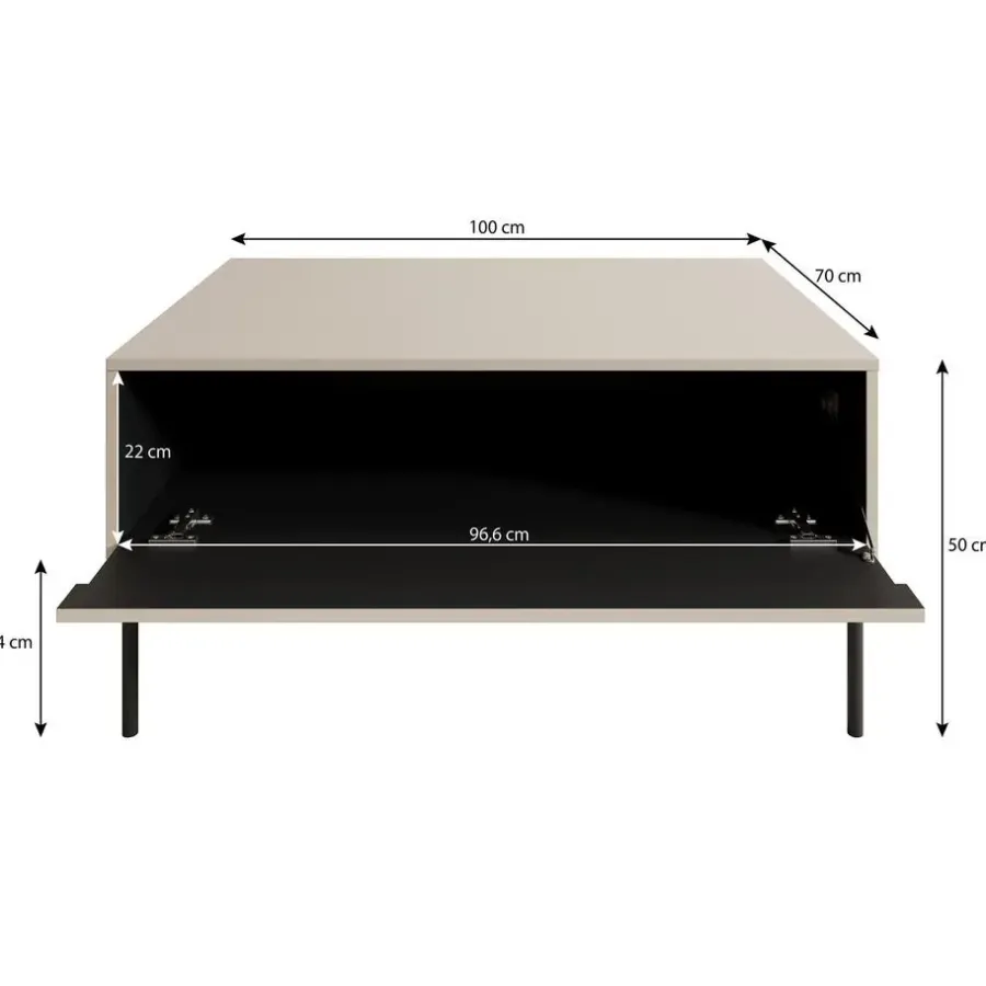 Meubella - Salontafel Timoteo - Beige - 100 cm