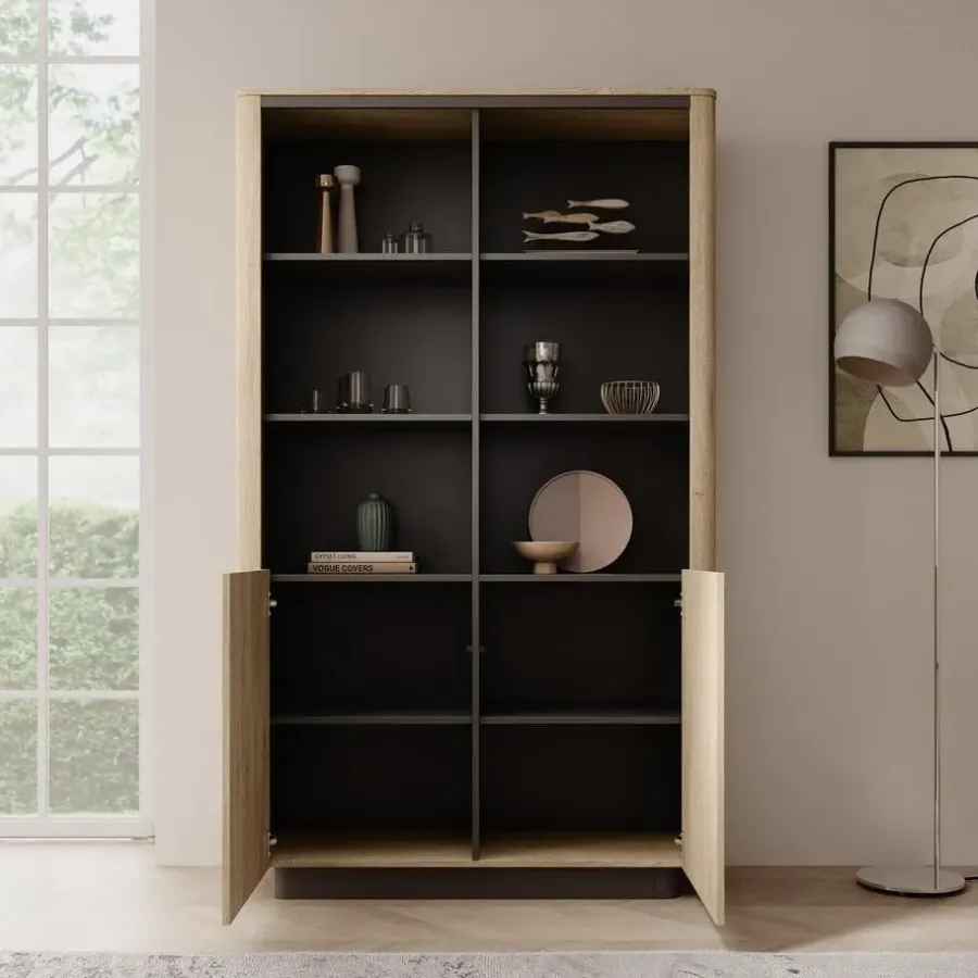 Boekenkasten|Boekenkasten-Meubella - Taywan - Boekenkast - Eiken - 113x38x190 cm