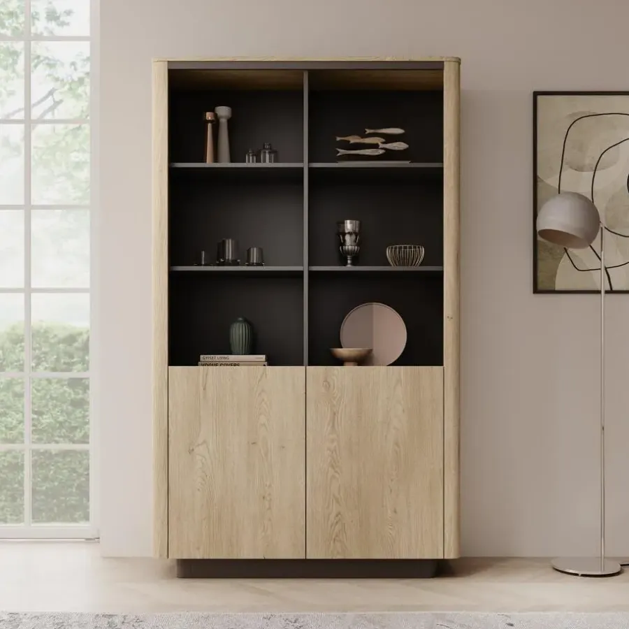 Boekenkasten|Boekenkasten-Meubella - Taywan - Boekenkast - Eiken - 113x38x190 cm