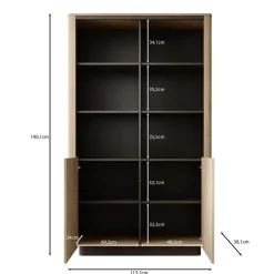 Boekenkasten|Boekenkasten-Meubella - Taywan - Boekenkast - Eiken - 113x38x190 cm
