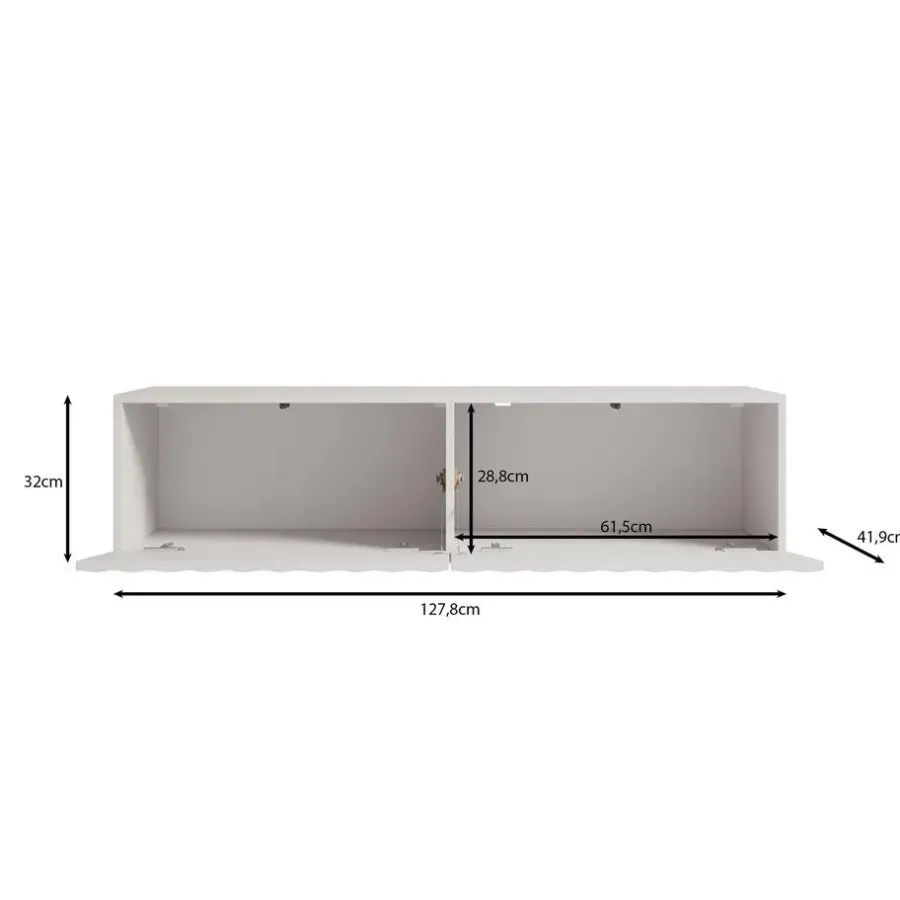 Tv Meubels-Meubella - TV-Meubel Angelina - Zwart - 128 cm