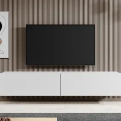 Tv Meubels-Meubella - TV-Meubel Asilento - Mat wit - 180 cm