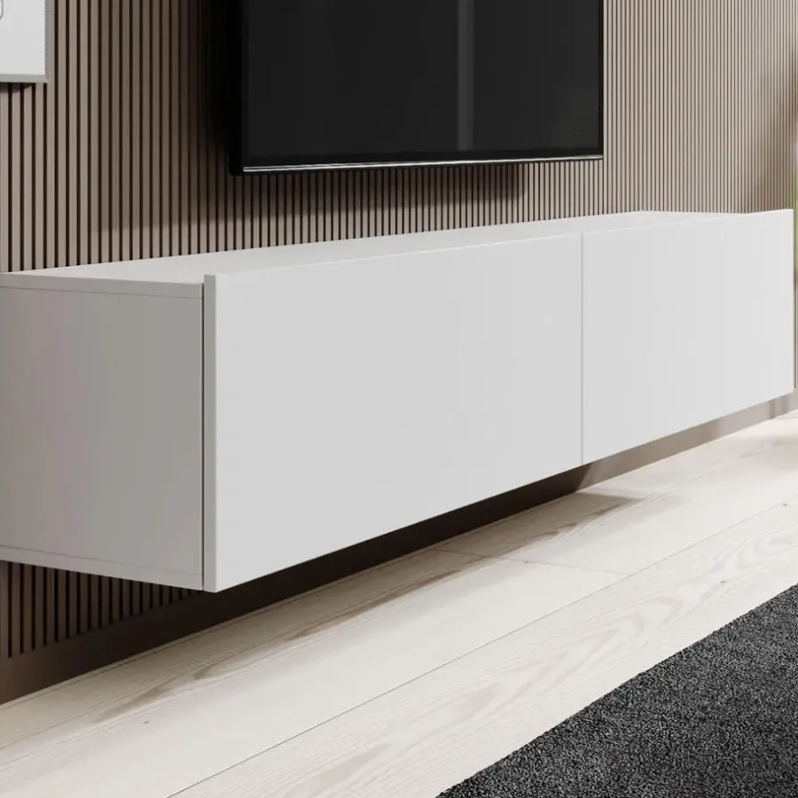 Tv Meubels-Meubella - TV-Meubel Asilento - Mat wit - 180 cm