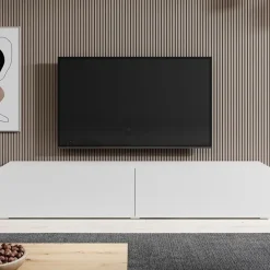 Tv Meubels-Meubella - TV-Meubel Asilento - Mat wit - 180 cm