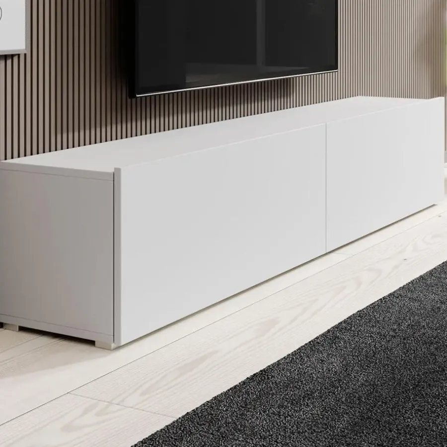 Tv Meubels-Meubella - TV-Meubel Asilento - Mat wit - 180 cm