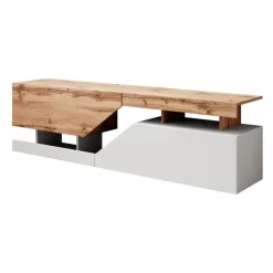 Meubella - TV-Meubel Canberra - Eiken - Wit - 160 cm