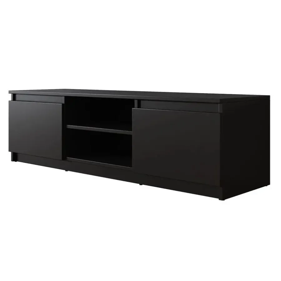Tv Meubels-Meubella - TV-Meubel Diaz - Mat Zwart - 120 cm