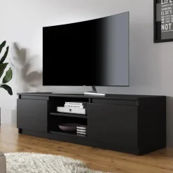 Tv Meubels-Meubella - TV-Meubel Diaz - Mat Zwart - 120 cm