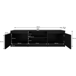 Tv Meubels-Meubella - TV-Meubel Diaz - Mat Zwart - 120 cm