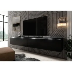 Tv Meubels-Meubella - TV-Meubel Dixon - Mat Zwart - 180 cm