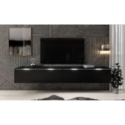 Tv Meubels-Meubella - TV-Meubel Dixon - Mat Zwart - 180 cm