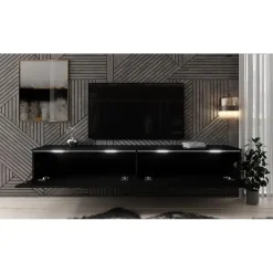Tv Meubels-Meubella - TV-Meubel Dixon - Mat Zwart - 180 cm