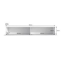 Tv Meubels-Meubella - TV-Meubel Flame XL - Mat Zwart - 180 cm