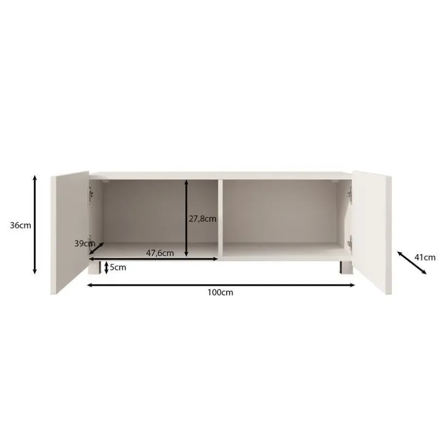 Tv Meubels-Meubella - TV-Meubel Kenderes - Beige - 100 cm