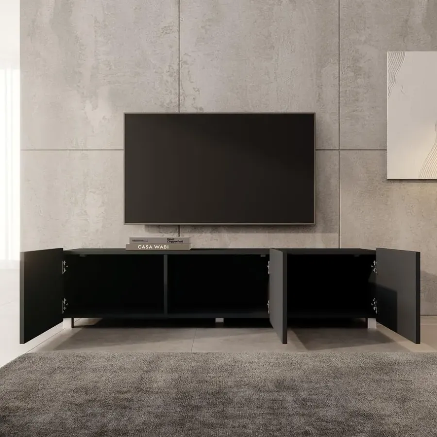 Meubella - TV-Meubel Kenderes - Zwart - 150 cm