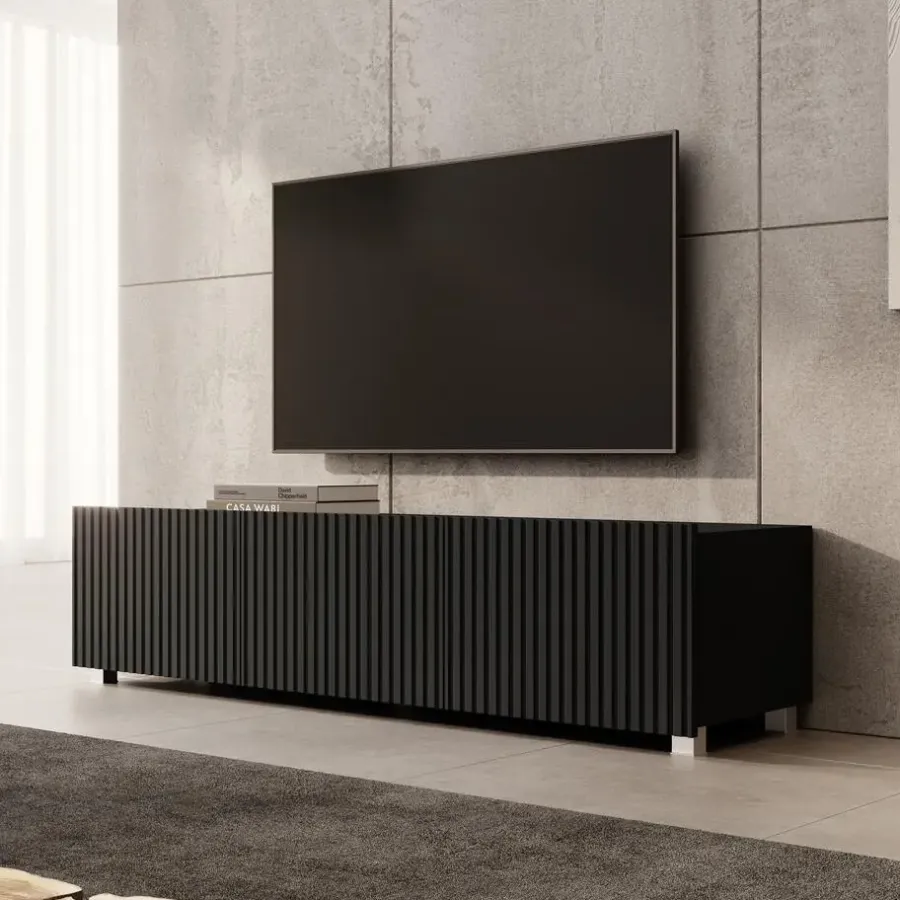 Meubella - TV-Meubel Kenderes - Zwart - 150 cm
