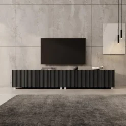 Meubella - TV-Meubel Kenderes - Zwart - 200 cm