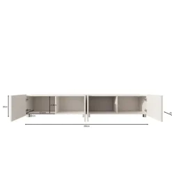 Meubella - TV-Meubel Kenderes - Zwart - 200 cm
