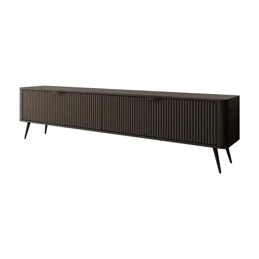 Tv Meubels-Meubella - TV-Meubel Lima - Zwart - 200 cm