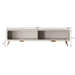 Tv Meubels-Meubella - TV-Meubel Lima - Zwart - 200 cm