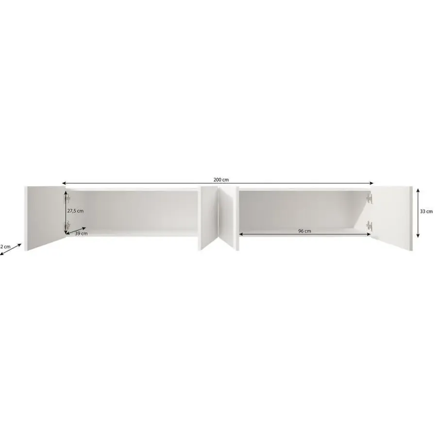 Meubella - TV-Meubel Pepinos - Wit - 200 cm