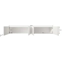 Tv Meubels-Meubella - TV-Meubel Pepinos - Mat zwart - 200 cm