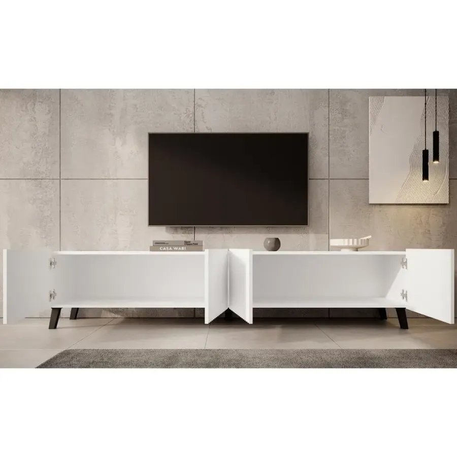 Meubella - TV-Meubel Pepinos 2 - Wit - 200 cm